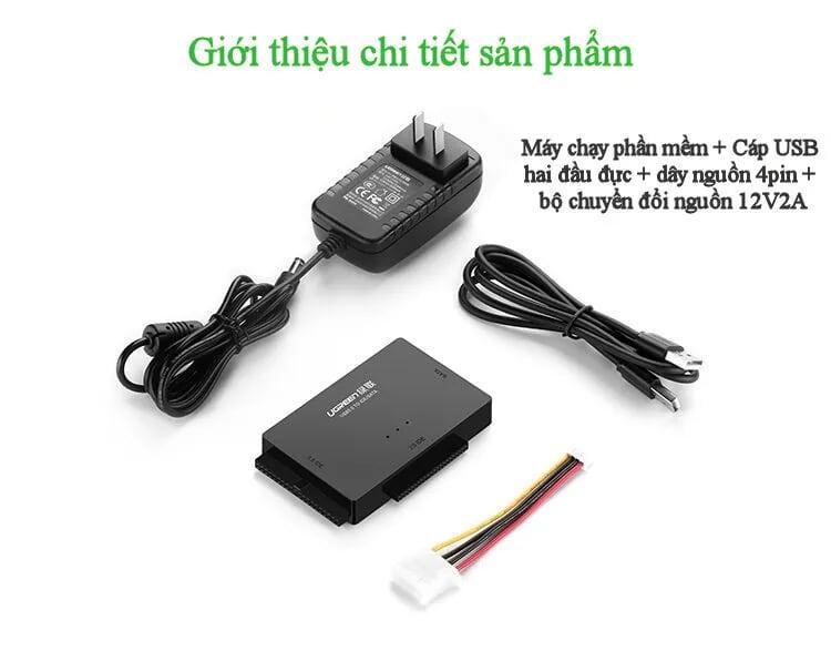 Ugreen UG30353US160TK Bộ chuyển đổi USB 3.0 sang SATA + IDE cao cấp - HÀNG CHÍNH HÃNG