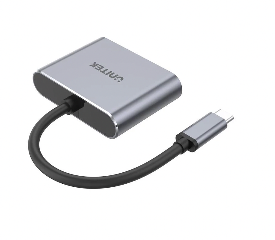 CÁP TYPE-C -> HDMI 4K + VGA UNITEK V1126A - HÀNG CHÍNH HÃNG
