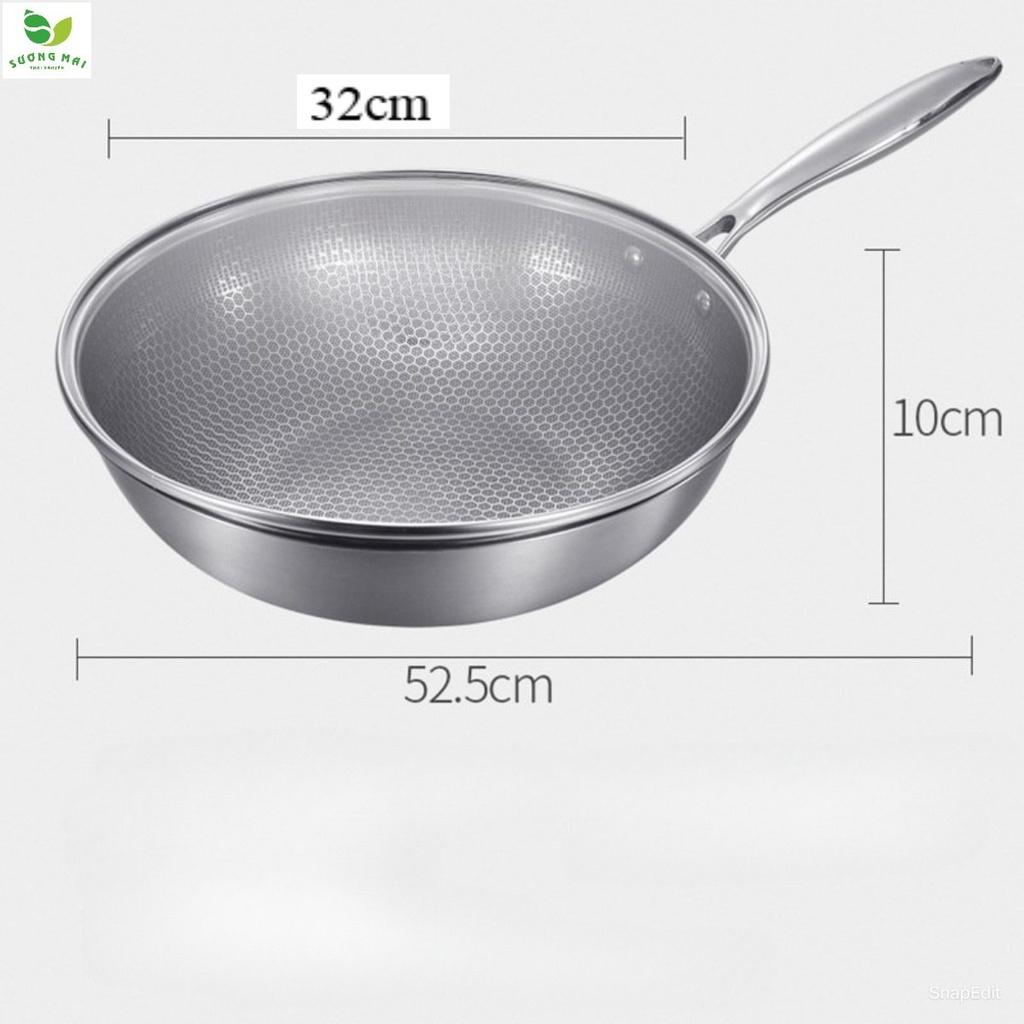 Chảo Chống Dính Kim Cương 32cm 3 Lớp Inox 304