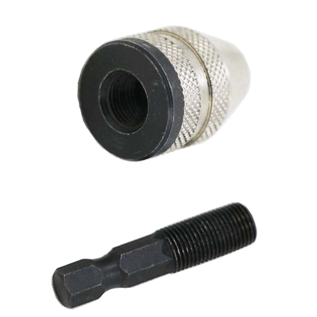 Keyless Drill Chuck Screwdriver Adapter with Quick Change 1/4 Inch Hex Shank