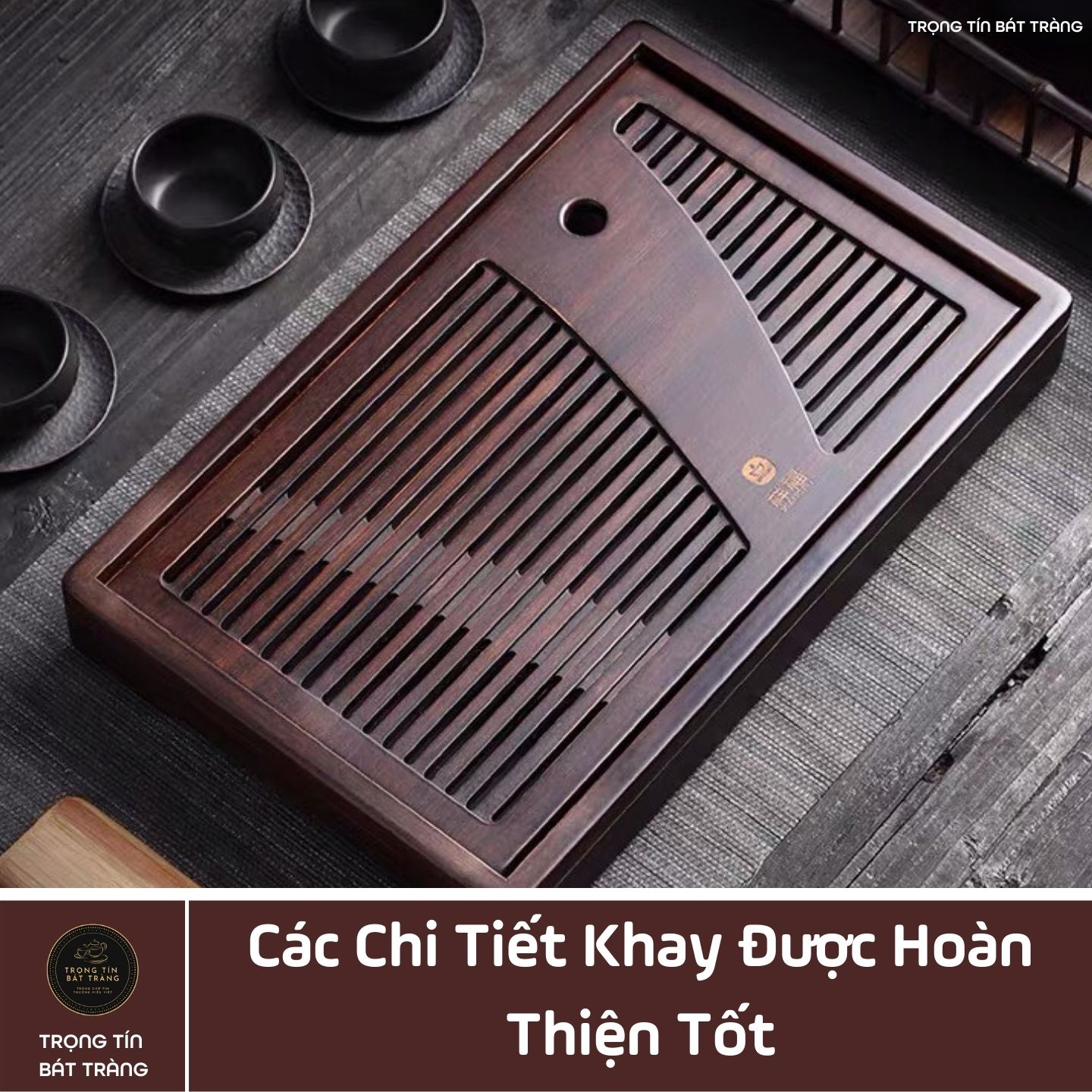 &quot;KT 03 Khay Trà Tre Cao Cấp  Chữ Nhật Nhỏ