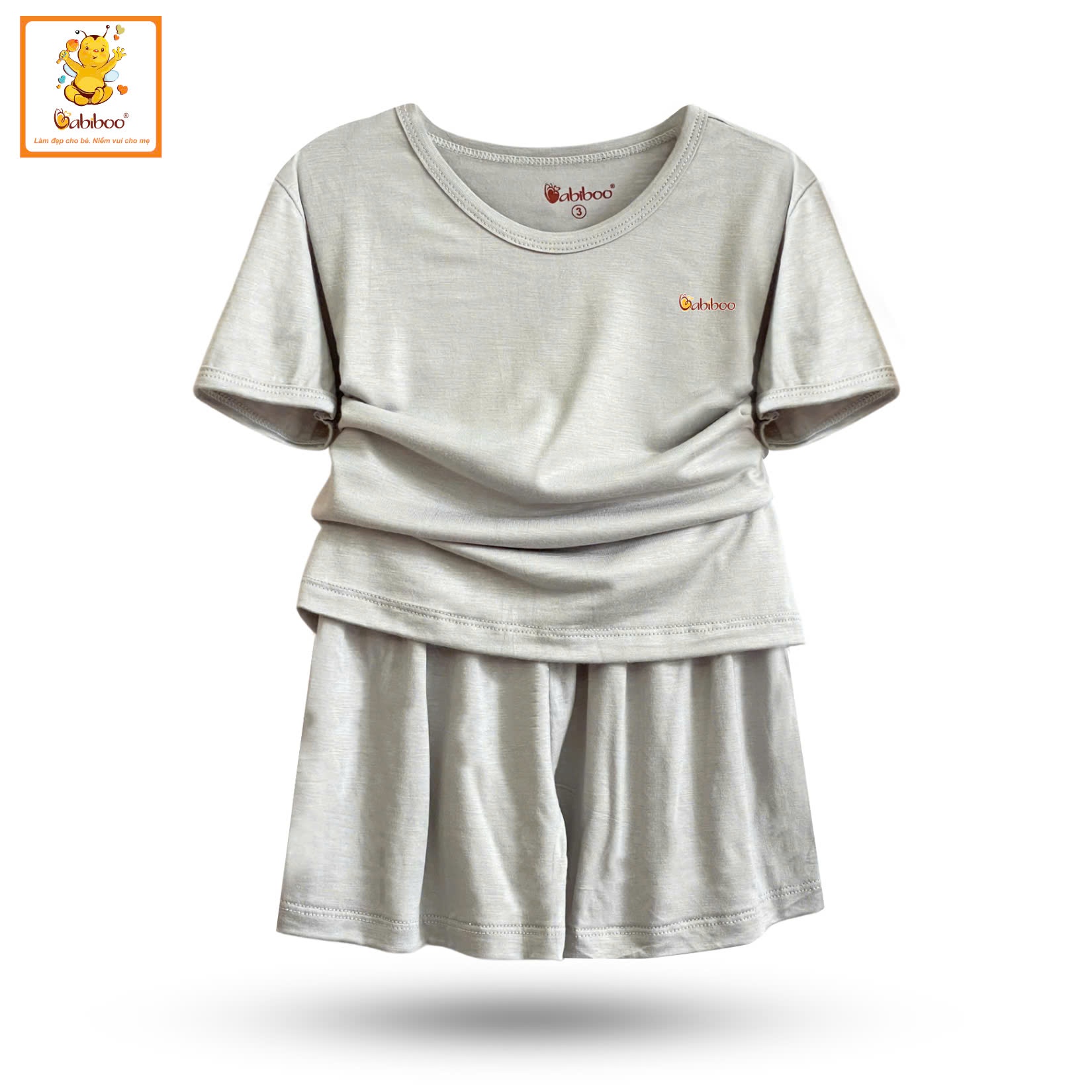 Đồ bé trai Babiboo bộ quần áo cộc tay bé trai, bé gái chất vải viscose sợi gỗ mềm mịn, mát BTK73