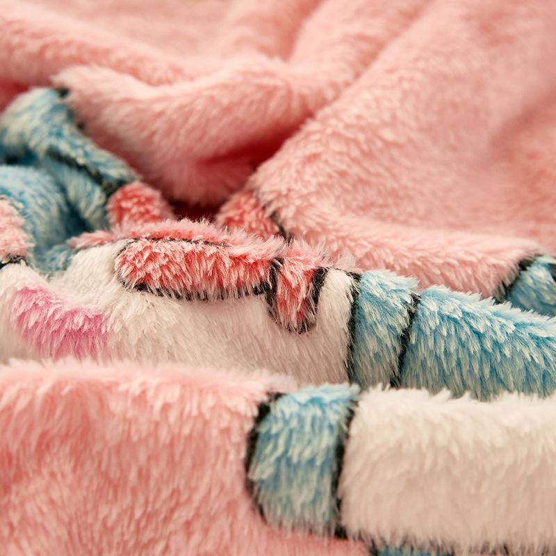 JUSTCHIC 1 Cái Bông Tuyết Nhung Hoạt Hình Giường Mùa Đông Làm Dày Ấm Người Lớn Trẻ Em Chăn Ga Gối Trang Bị Tấm Bọc Nệm Queen Size