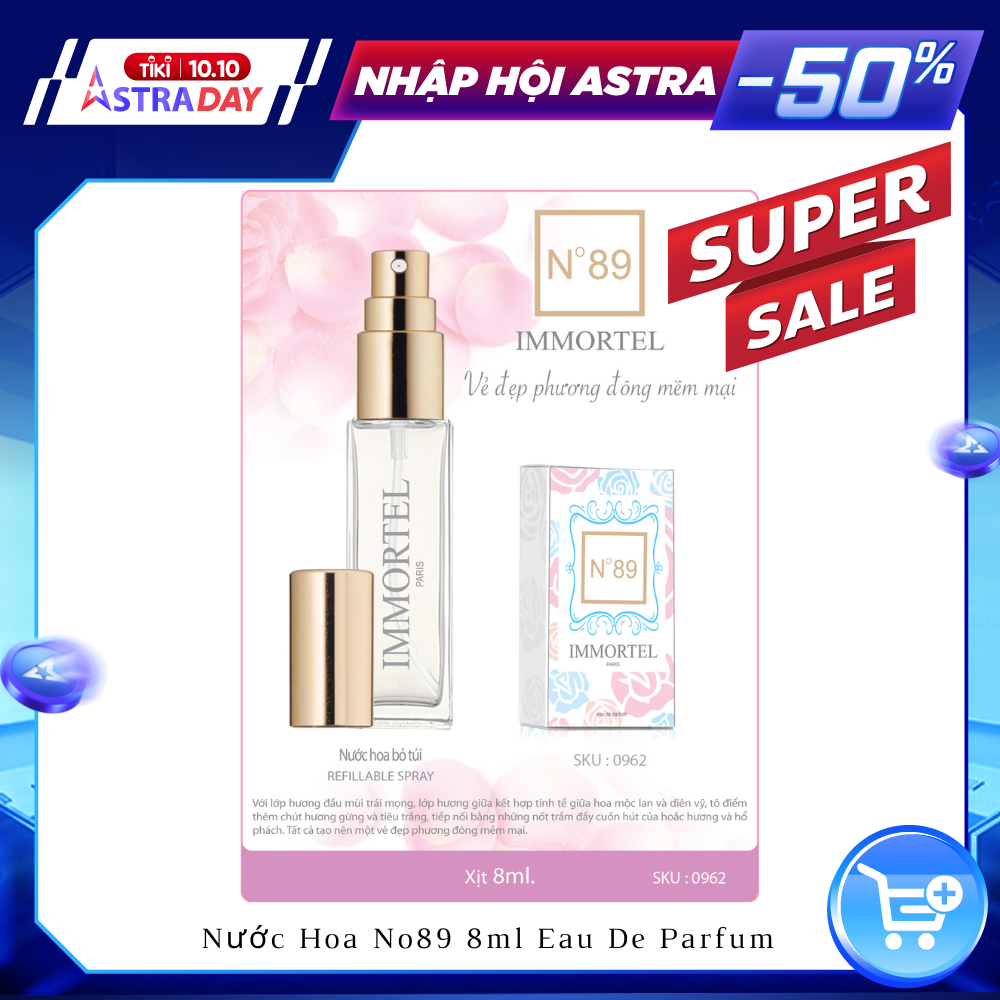 Nước Hoa Unisex IMMORTEL No89 - 8 mL Eau de Parfum - Chính hãng Pháp