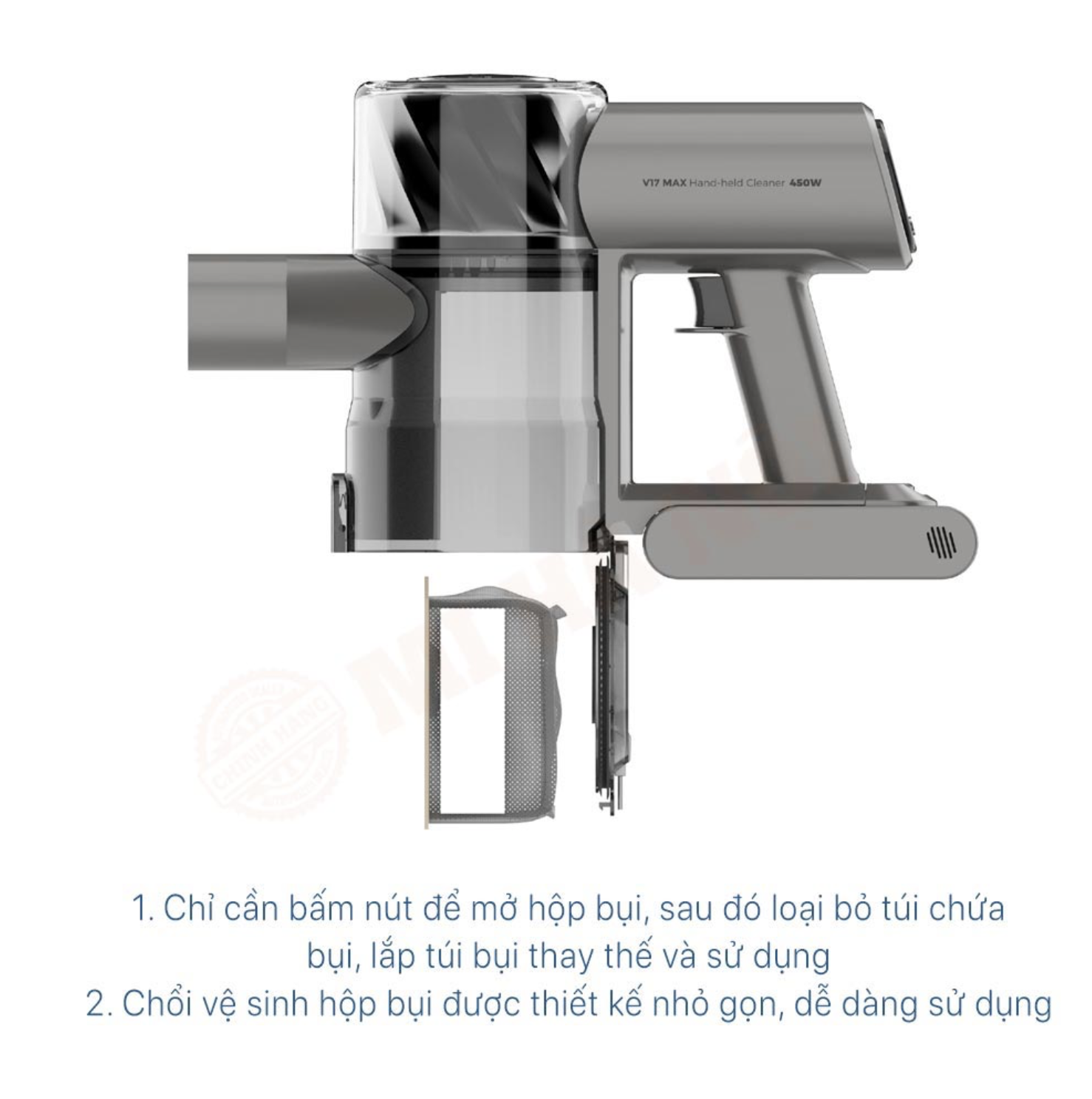 Máy hút bụi không dây cầm tay Redroad V17 Max – Tự động hút rác – Lực hút cực khủng – Bộ lọc HEPA kép - Hàng Chính Hãng