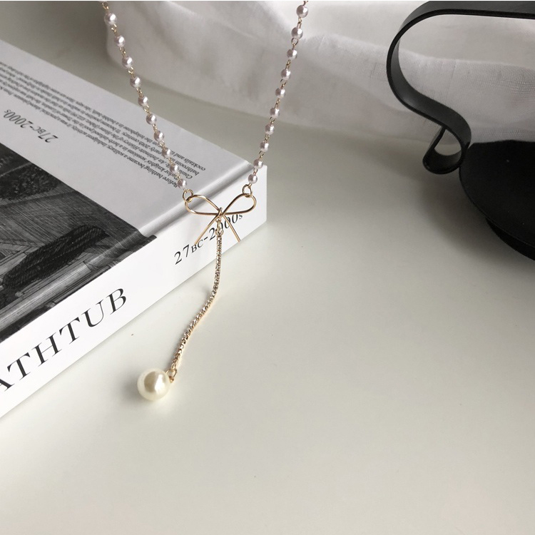 Vòng cổ choker nữ chuỗi hạt có sợi dài