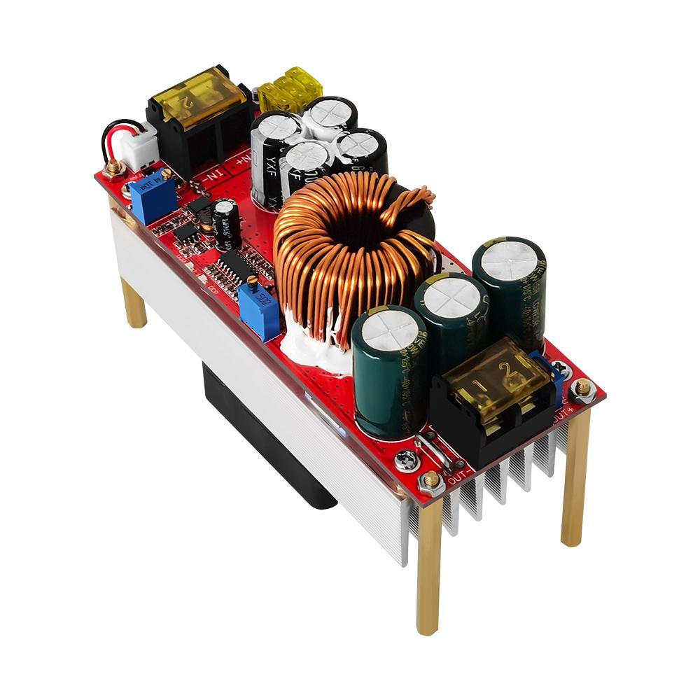 1500W Non-Isolated Boost Constant Current Module DC10-60V Input Voltage 0.8-20A Constant Current Input Low Battery Protections Regulation Function