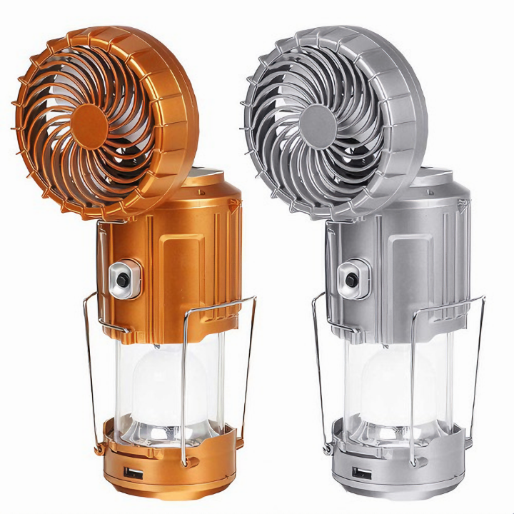 Đèn năng lượng mặt trời kèm quạt GSH9299 cầm tay sử dụng pin Lithium tiện dụng, tích điện 3 chức năng đèn pin, quạt và cổng đầu ra USB, chống nước đi cắm trại, dã ngoại - Hàng chính hãng