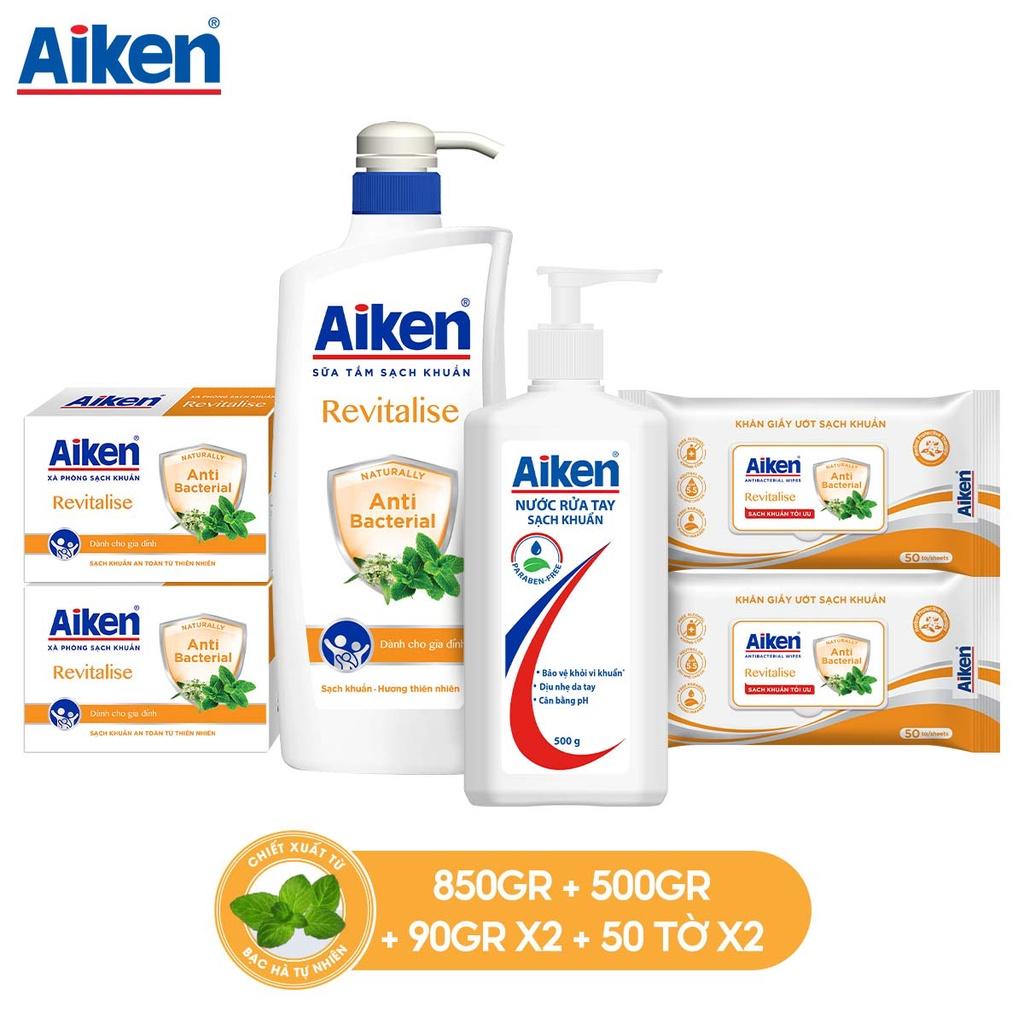 Combo gia đình sạch khuẩn chiết xuất bạc hà Aiken số 1