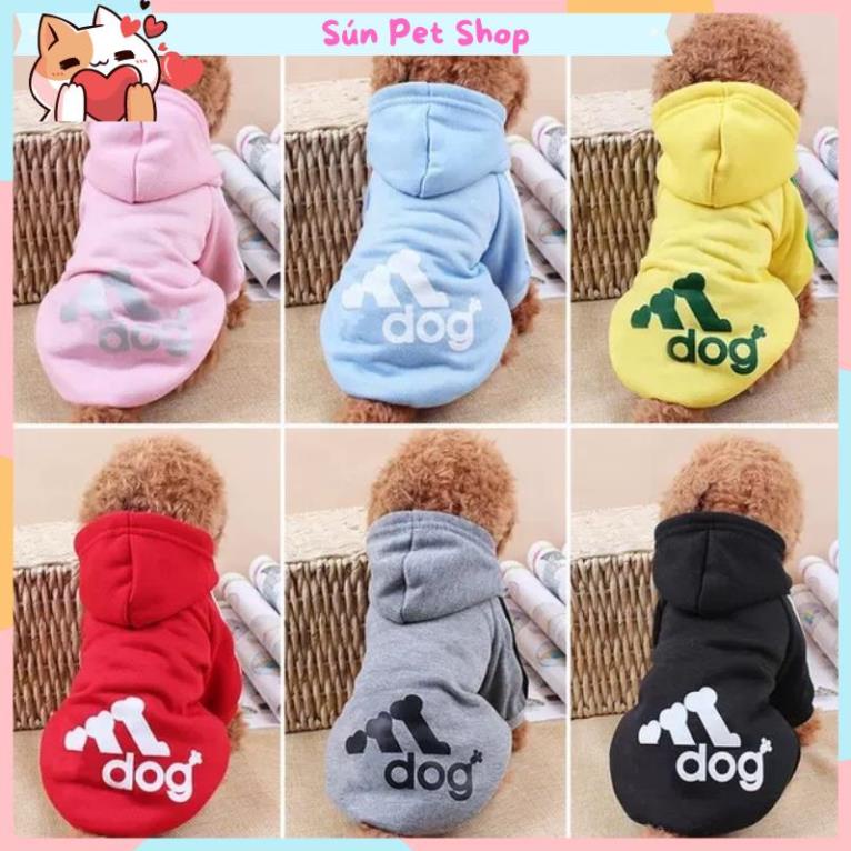 Áo nỉ Hoodie Adidog cho thú cưng, áo mùa đông cho chó mèo