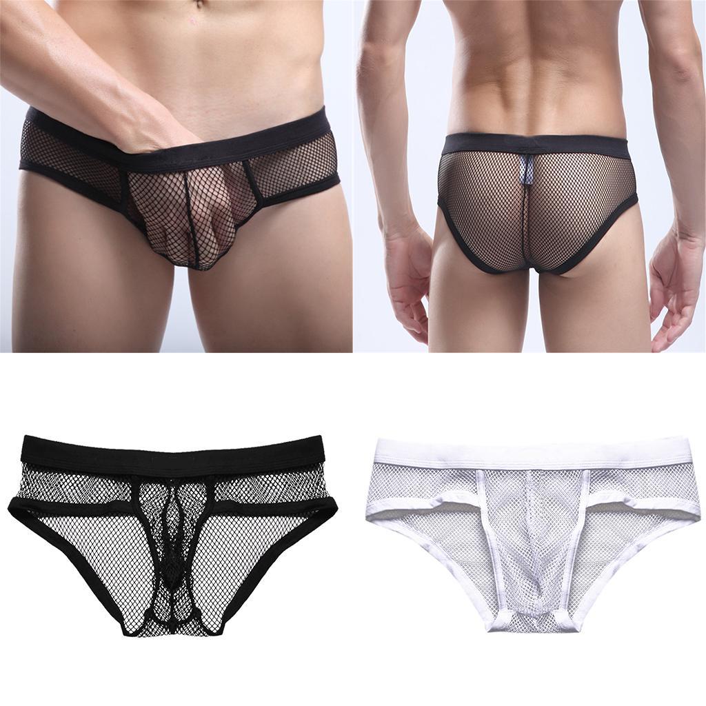 Men's Sexy Bikini Underwear Brief Mesh Transparent Clubwear(2 color 4 size)