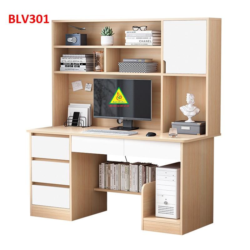 Bàn làm việc, bàn học liền kệ bằng gỗ MDF BLV301 - Nội thất lắp ráp Viendong Adv