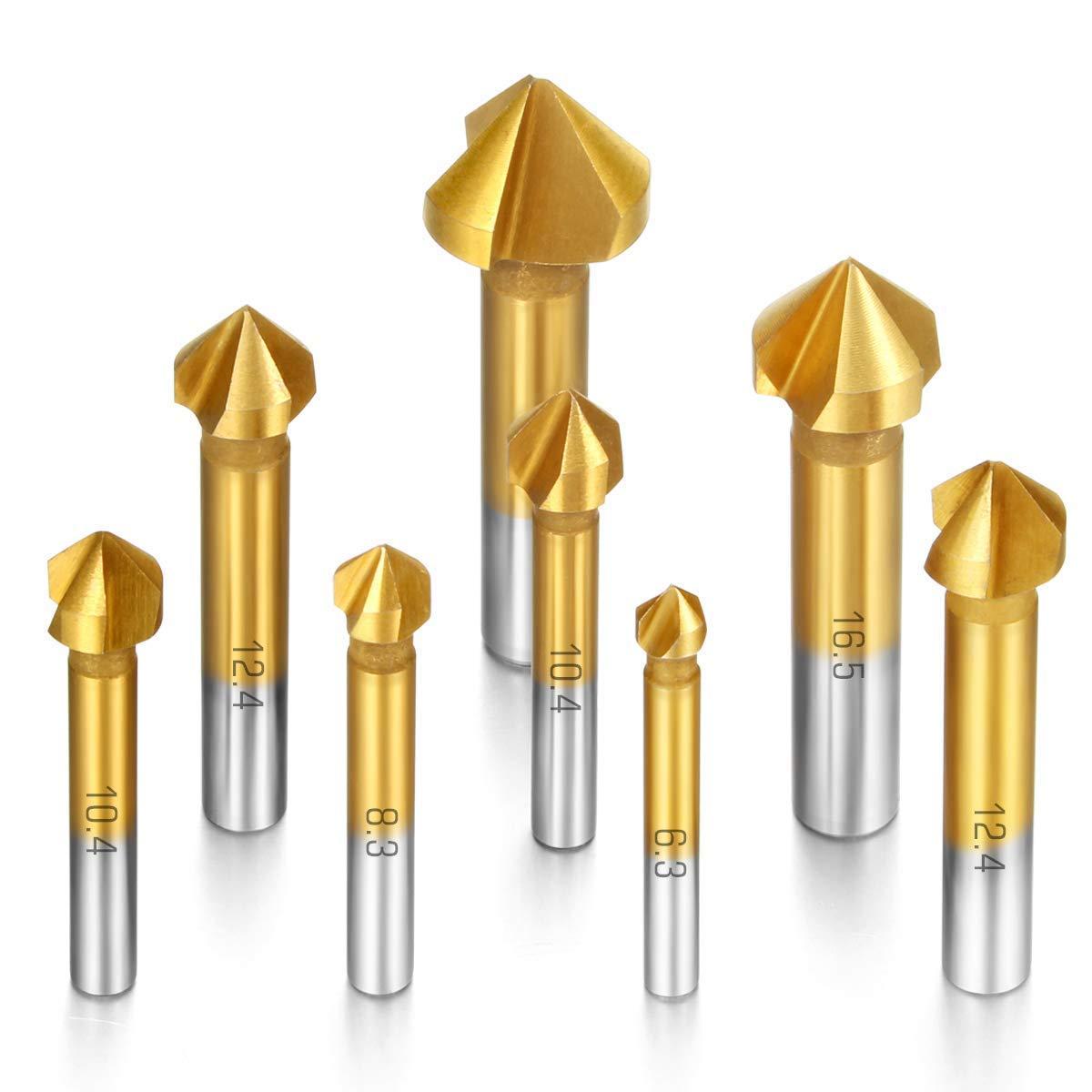 8 Cái Mũi Khoan Mũi Khoan 90 °  Mũi Khoan Titan Kim Loại Titan Công Cụ Vít Vát Vát Kim Loại Titan Thích Hợp Cho Tự Làm, Gia Đình Và Xây Dựng Chung