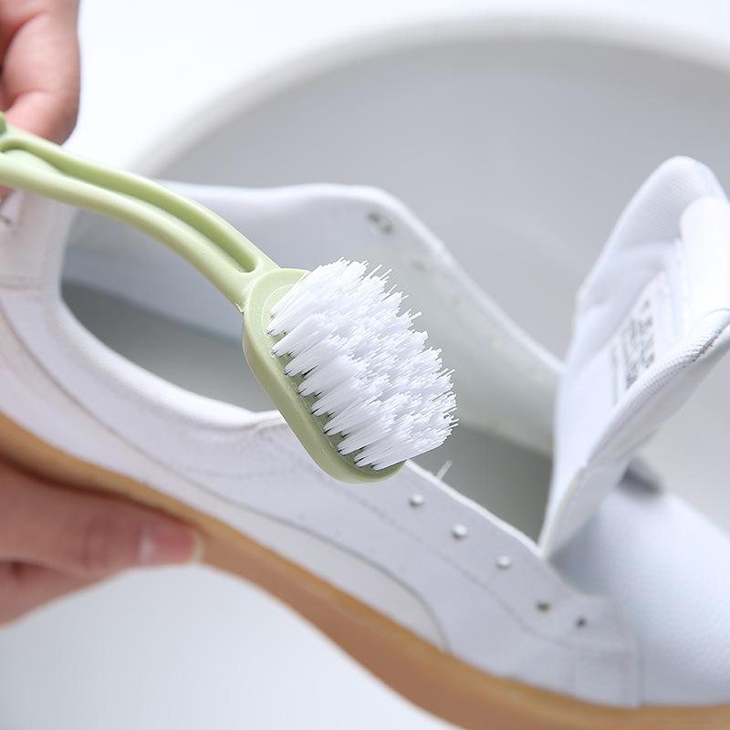 Bàn chải chà rửa giày dép hai đầu tay cầm dài bằng nhựa dùng tại nhà tiện lợi