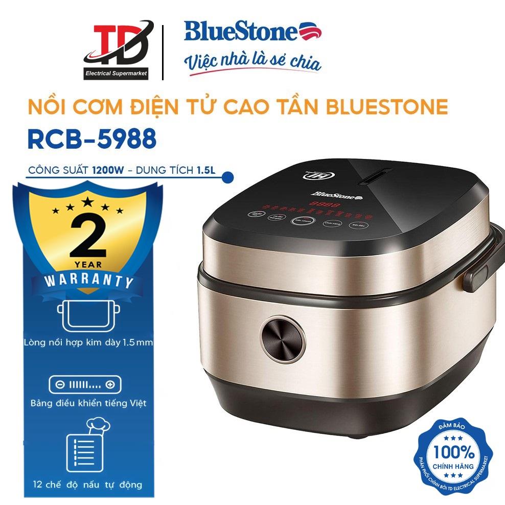 Nồi Cơm Cao Tần Bluestone RCB-5988, 1.5 lít - 1200 W, Điều Khiển Cảm Ứng, 13 Chức Năng Nấu, Hàng Chính Hãng