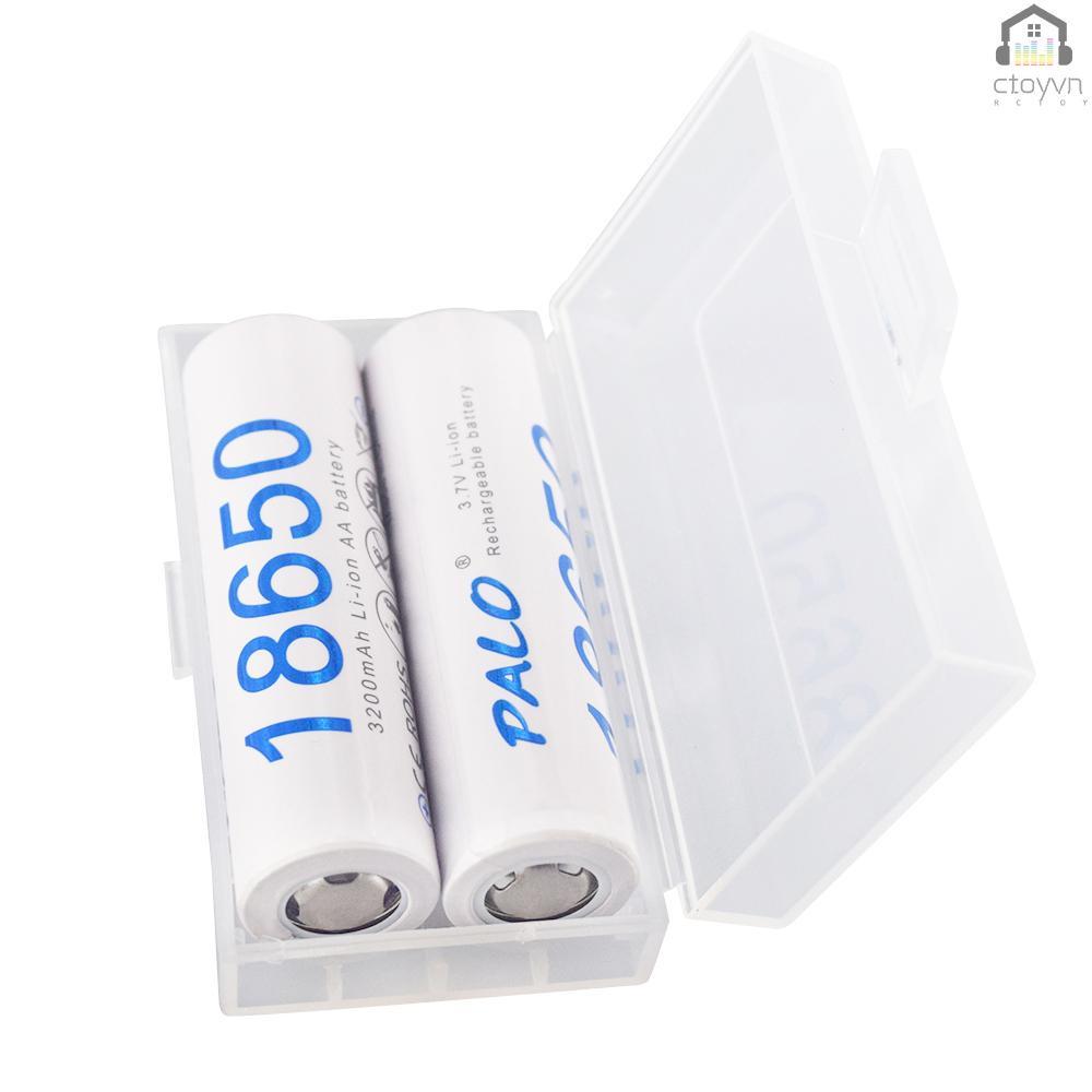 1 hộp nhựa trong suốt đựng pin 18650 chất lượng cao 2 18650
