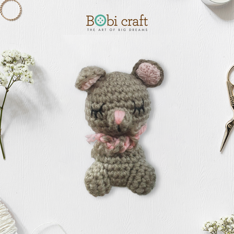 Thú bông len Bobicraft -Chuột treo - Bộ màu - Đồ chơi an toàn Quà tặng bé