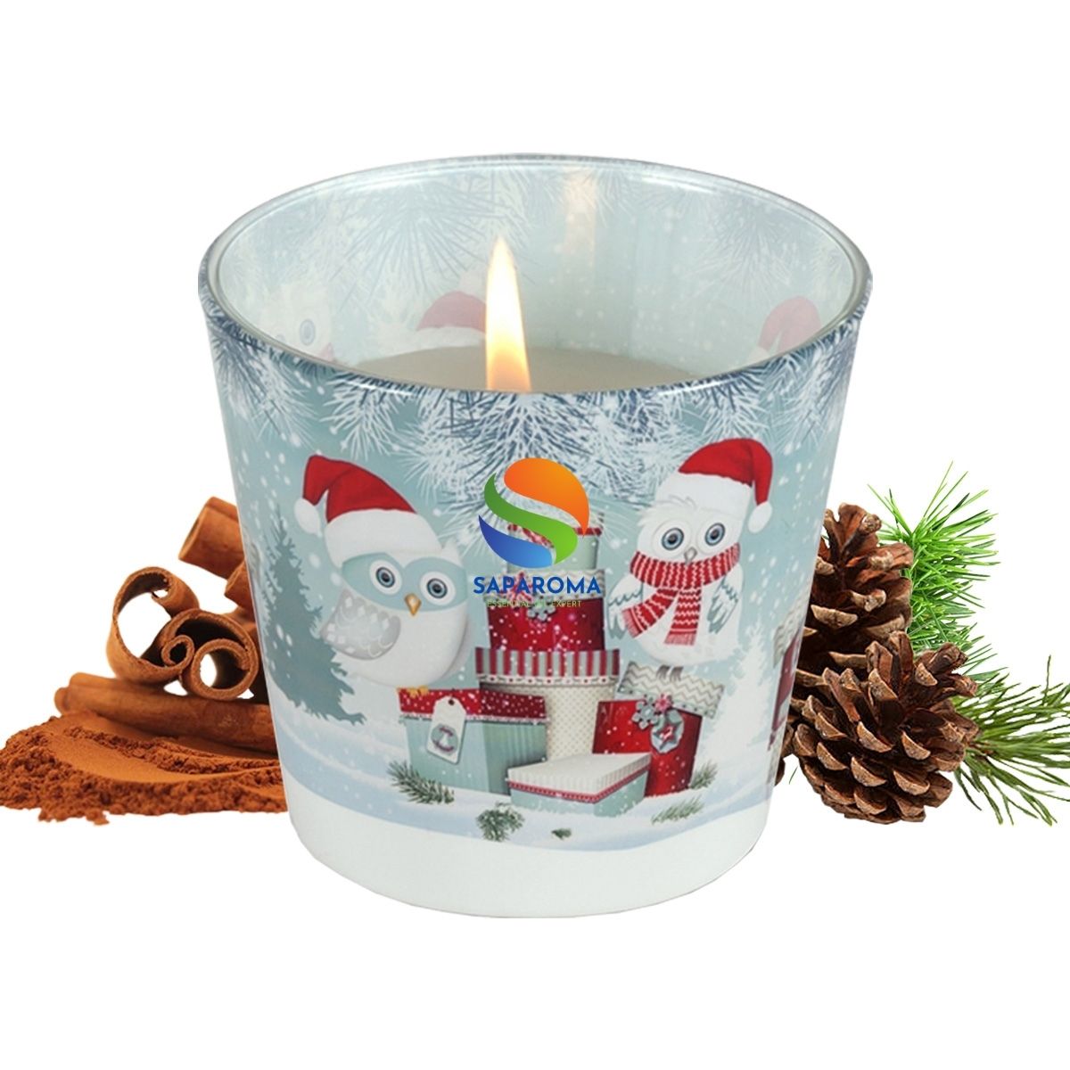 Ly nến thơm tinh dầu Bartek Winter Owls 115g QT02787 - tuyết, thông, len, nến trang trí, thơm phòng, thư giãn, hỗ trợ khử mùi
