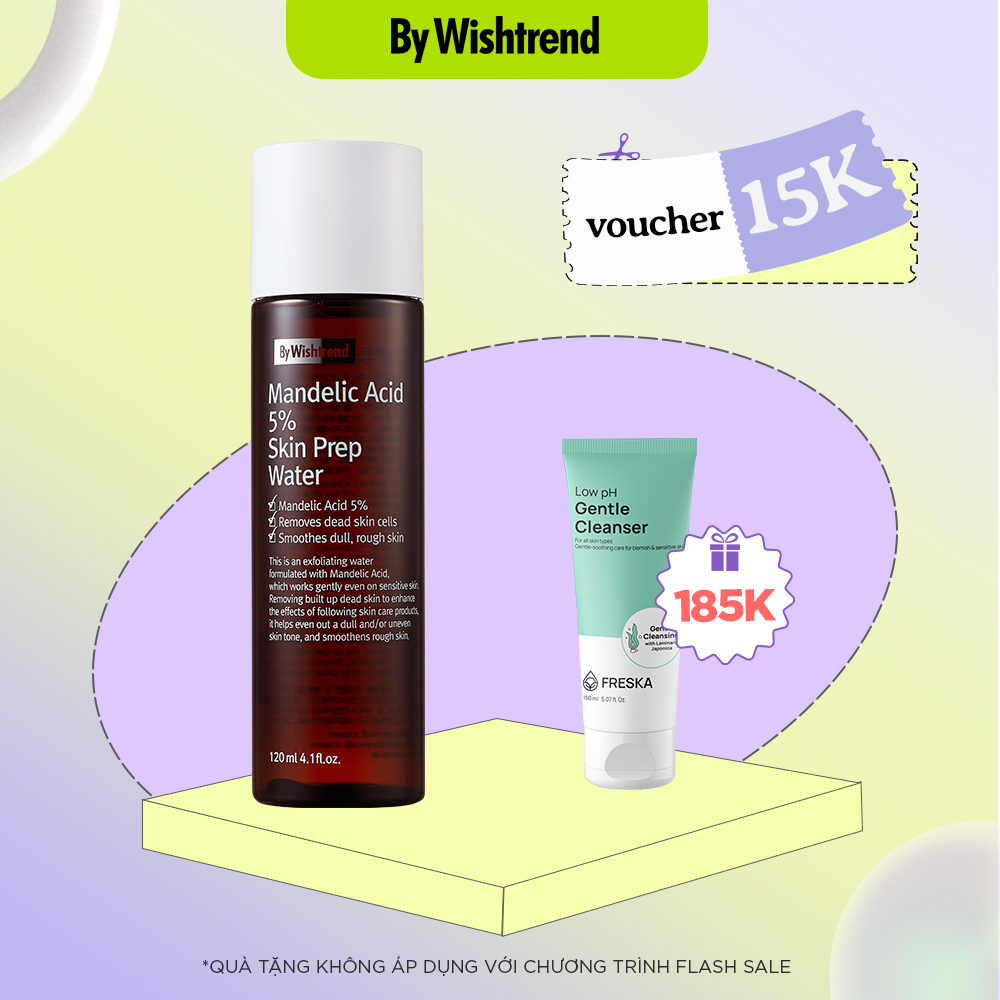 Nước hoa hồng BY WISHTREND MANDELIC ACID 5% SKIN PREP WATER 120ML