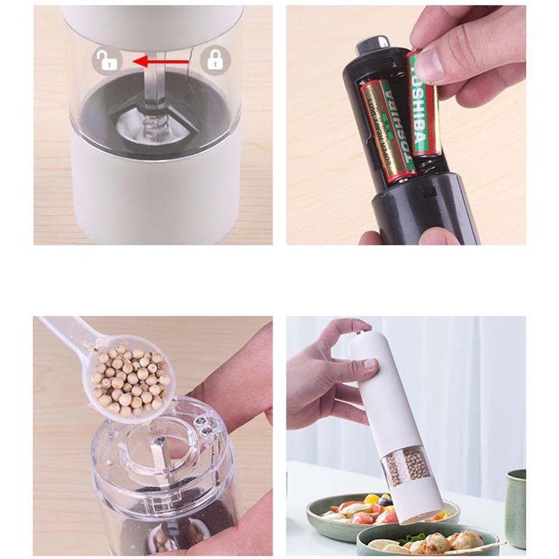 Muối Tiêu Bộ Máy Mài Điện Đựng Gia Vị Nhà Máy Bột Máy Xay Có Thể Điều Chỉnh Coarseness Bếp BBQ Dụng Cụ Gia Vị Dụng Cụ Xay Tiêu