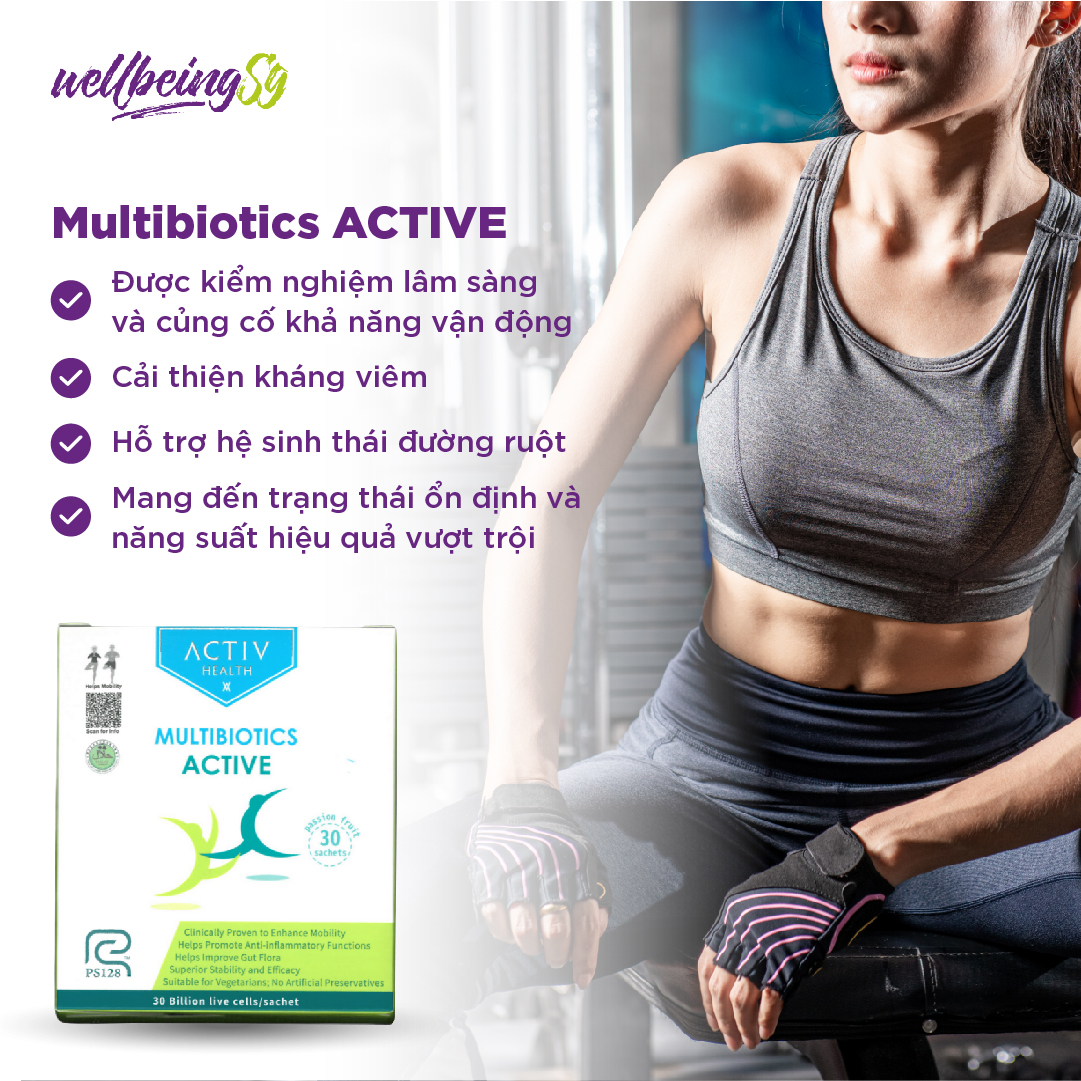 Thức Uống Dạng Bột ActivHealth Multibiotics Active Duy Trì Hệ Vi Khuẩn Đường Ruột, Hỗ Trợ Giải Tỏa Căng Thẳng, Bổ Sung Năng Lượng Cho Cơ Thể