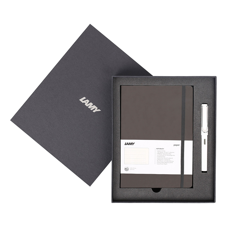 Lamy Notebook A5 Softcover Umbra + Lamy Safari White - GSNSa0024