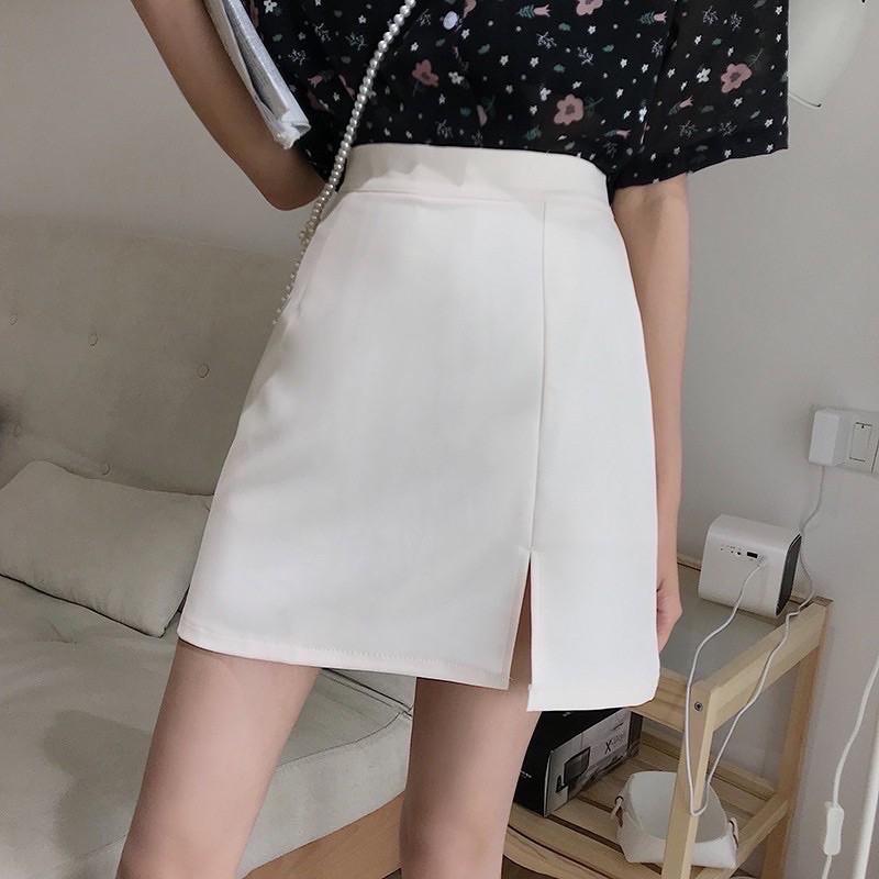 Quần váy a xẻ tà một bên Q2021