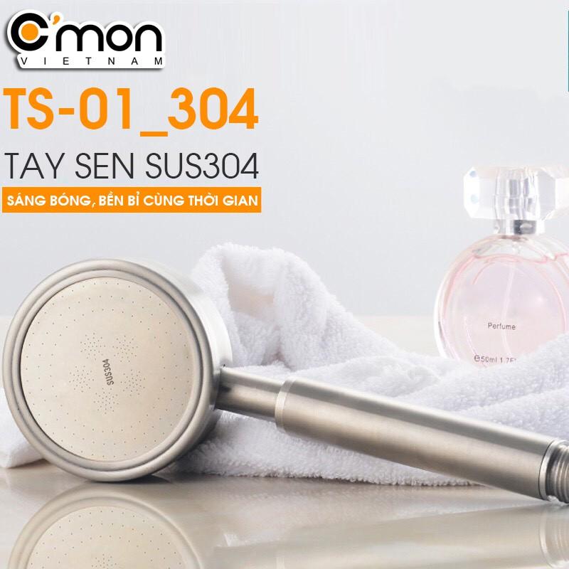 Bộ vòi sen siêu tăng áp 400% C'MON TS-01 + dây sen inox + cài sen