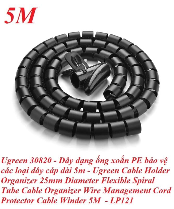 Ugreen UG30820LP121TK 5M màu Đen Dây ống xoắn PE bảo vệ cáp cao cấp - HÀNG CHÍNH HÃNG