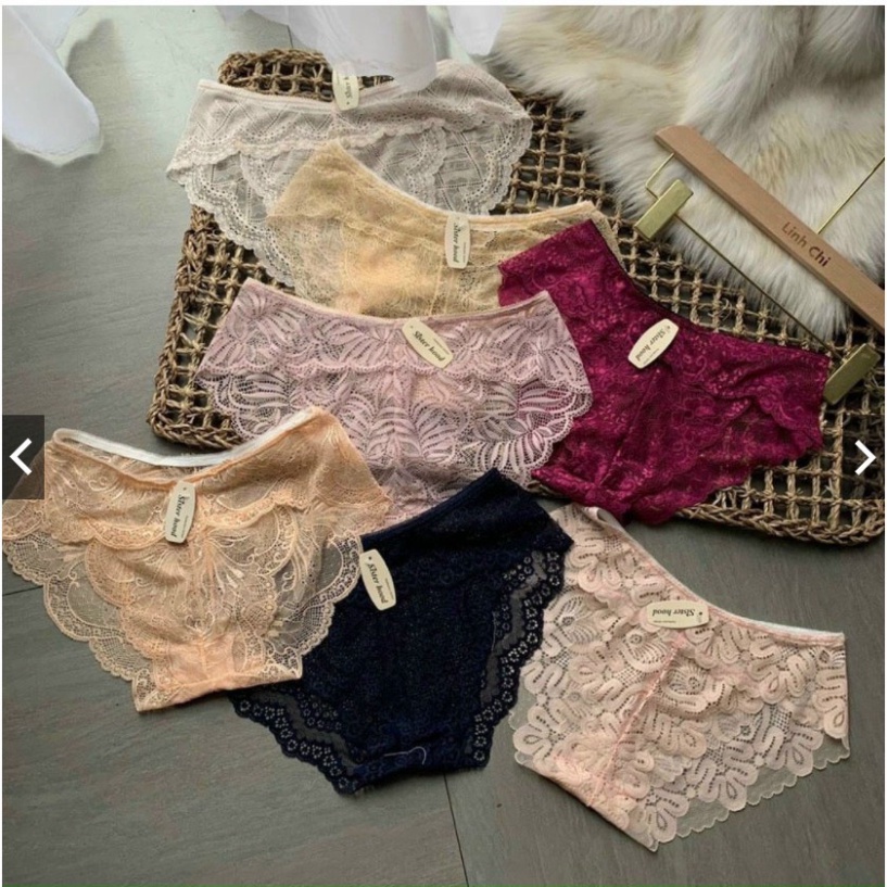 Quần lót nữ nơ ren sexy gợi cảm cao cấp Quần chip ren nữ nơ mềm mại xuyên thấu gợi cảm