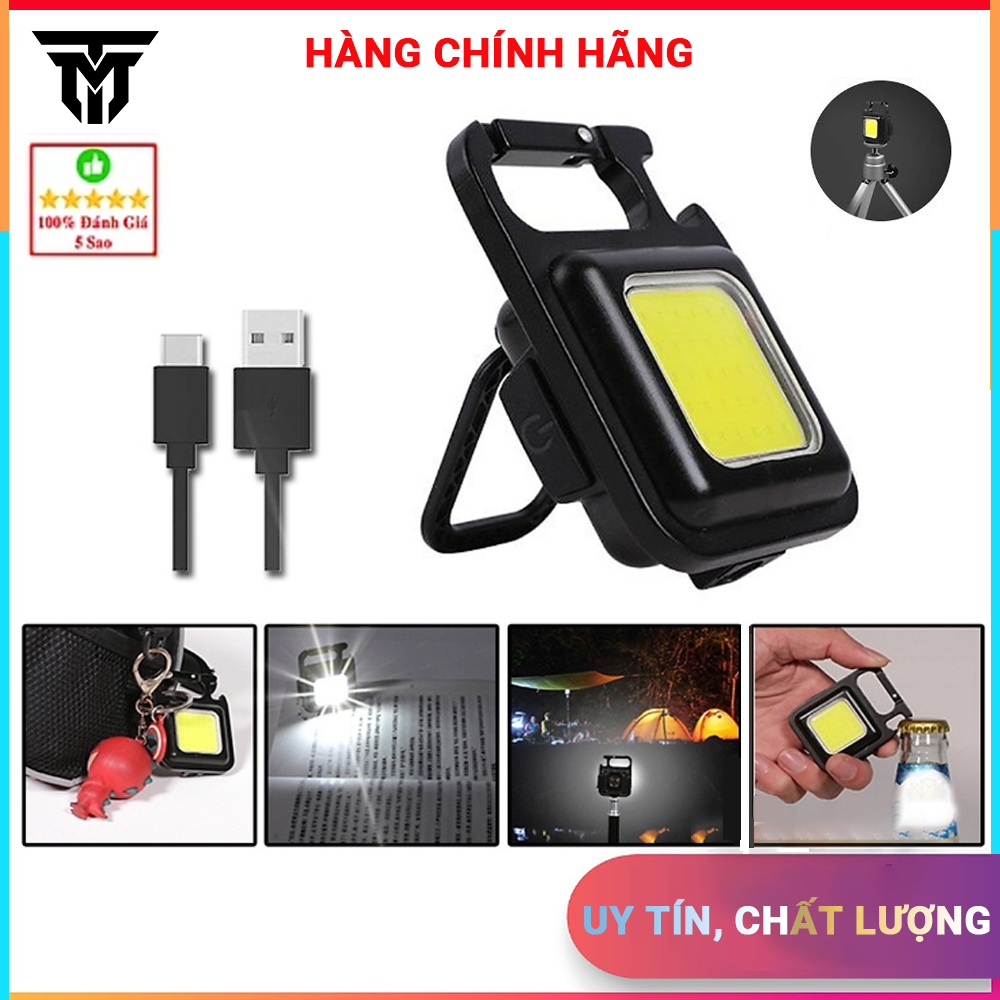 Đèn Led Mini Móc Khóa Teement - Đèn Pin Cob - Đèn Pin Dã Ngoại - Sạc Usb Tiện Dụng - Hàng Chính Hãng