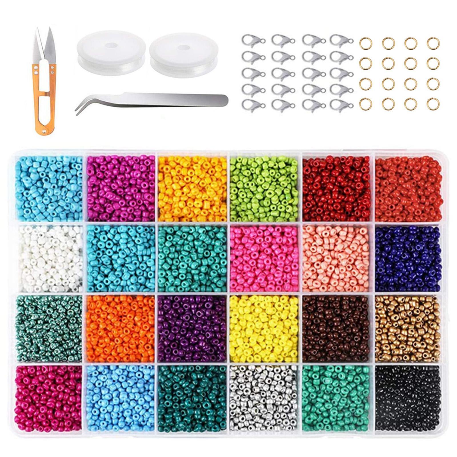 Glass Seed Beads Assorted Small Beads for Jewelry Making Kit Art and Craft Bracelets