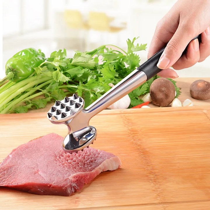 Dụng Cụ Làm Mềm Thịt Cho Nhà Bếp Bằng Inox Kích Thước 22x5cm Cao Cấp