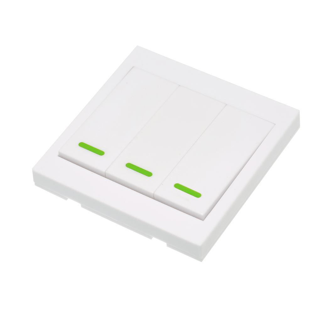 4PCS eWeLink Push Button Wall Light Switch Remote Controller 3 Gang 86 Type ON/Off Switch Panel 433MHz Wireless RF Remote Control Transmitter with Stickers Free Position Flexible For Home Living Room Bedroom