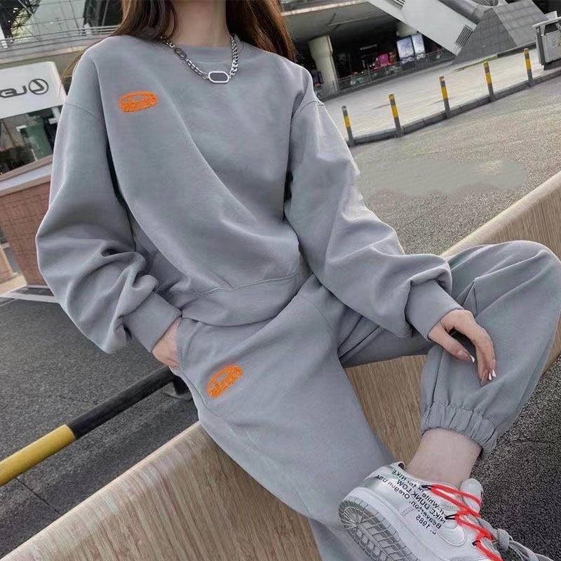 Bộ Thể Thao Nữ Bo Chun Gấu Thêu Logo Chất Nỉ Form Đẹp
