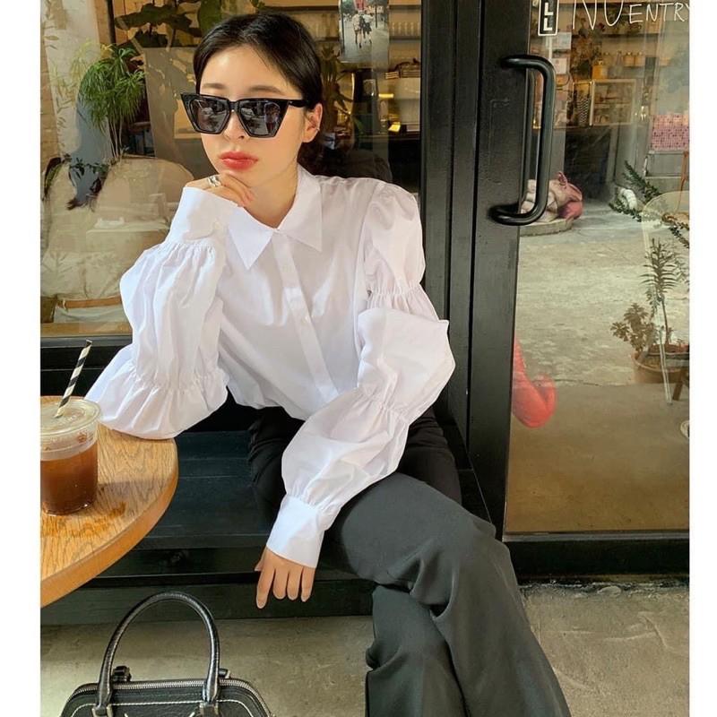 Sơmi trắng tay bồng lạ xinh