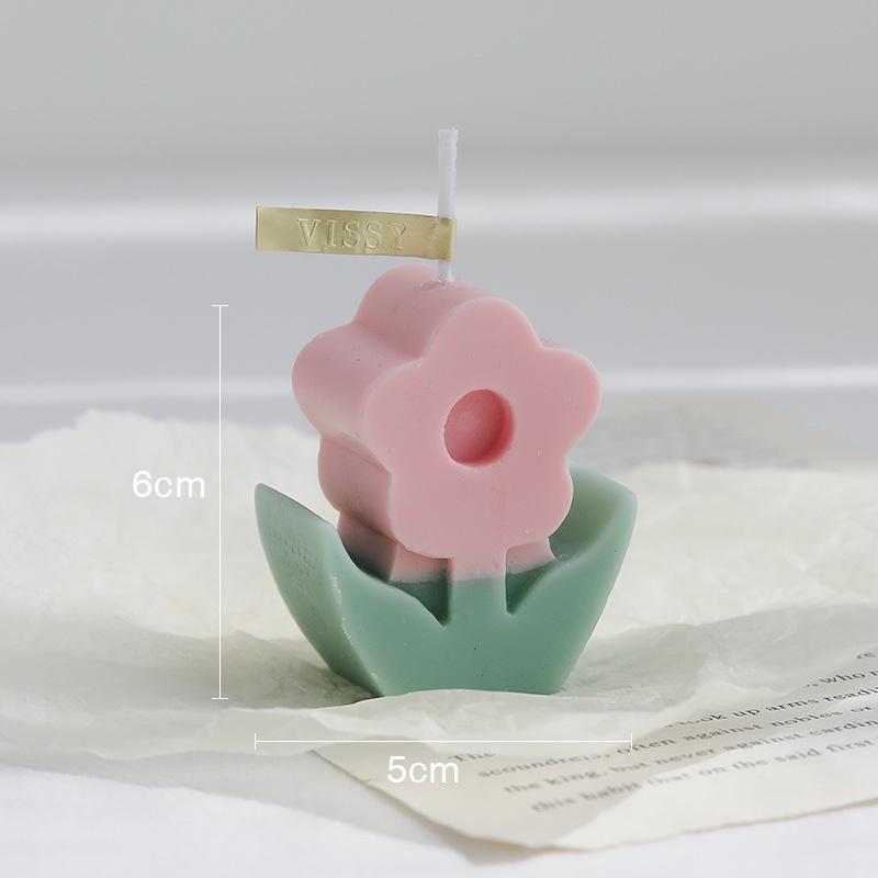 Nến Sáp Siêu Thơm Hình Bông Hoa Dễ Thương, Nến Handmade Hàn Quốc Flower Candle