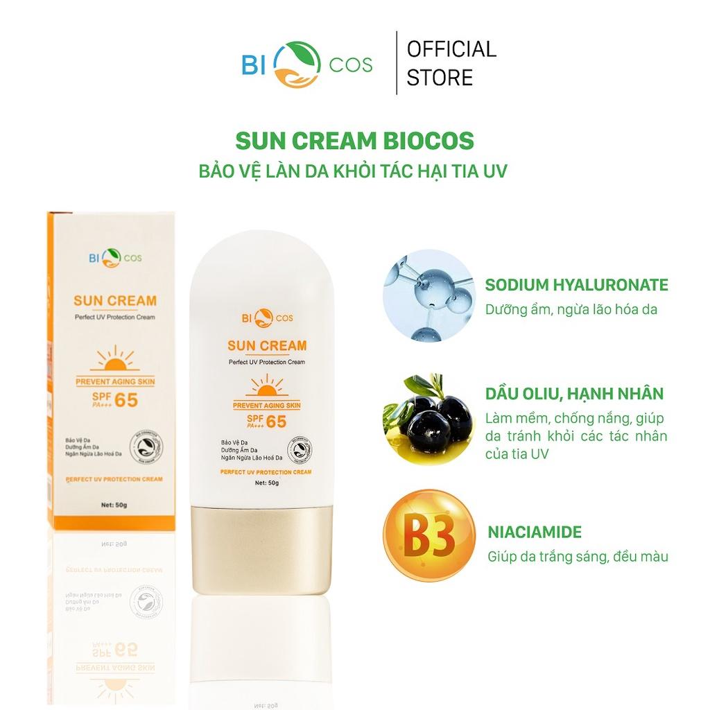 Kem Chống Nắng BIOCOS Sun Cream SPF65+++ (50g mẫu mới 2022)