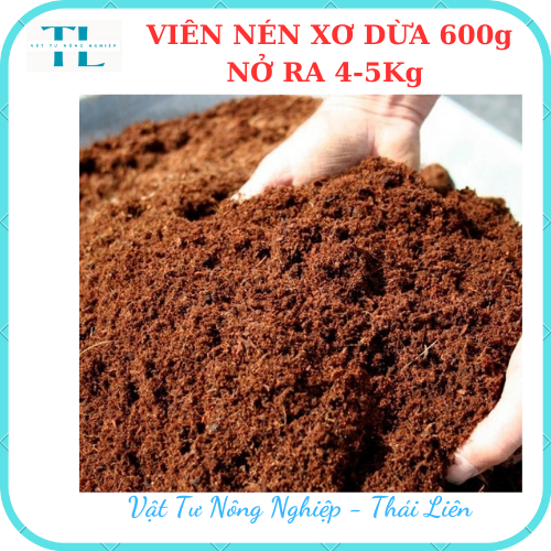 Đất nén hữu cơ, Viên nén xơ dừa 650gr, mụn xơ dừa viên lớn đã qua xử lý, nở gấp 5 lần, trồng rau, trộn giá thể trồng cây