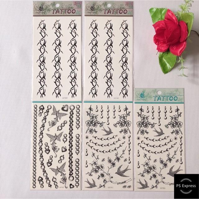 Combo 5 tấm hình xăm dán vòng tay 10x20cm
