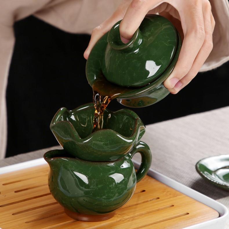 Bộ ấm chén pha trà xanh ngọc