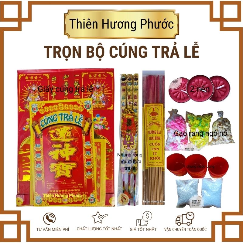 Cúng tạ lễ tạ ơn cao cấp gồm quần áo tiền vàng các loại nhang đèn gạo muối