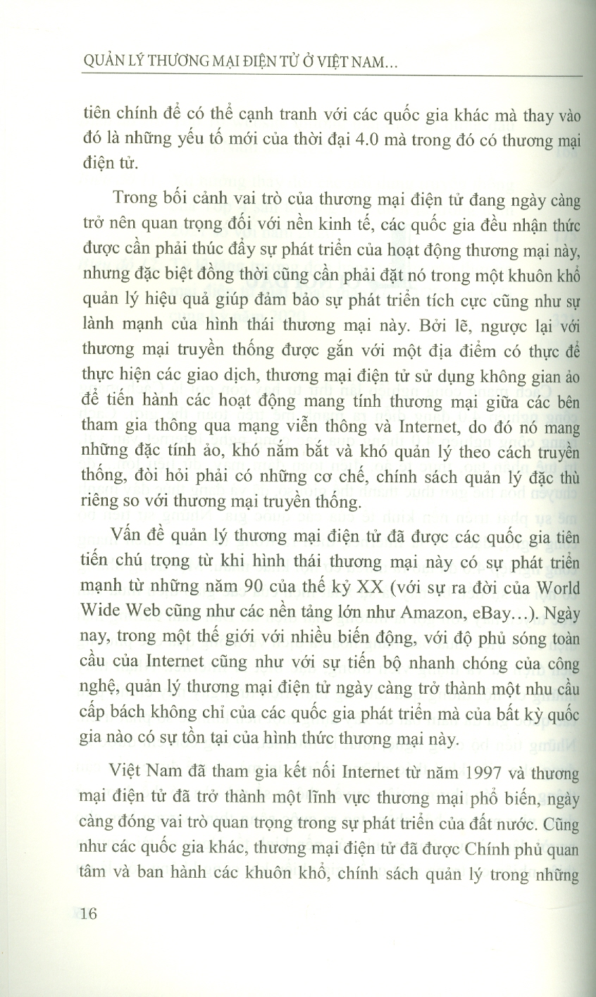 Quản Lý Thương Mại Điện Tử Ở Việt Nam Trong Bối Cảnh Mới (Sách chuyên khảo) - Viện Hàn lâm Khoa học Xã hội Việt Nam - Viện Kinh tế Việt Nam  TS. Vũ Hoàng Linh chủ biên