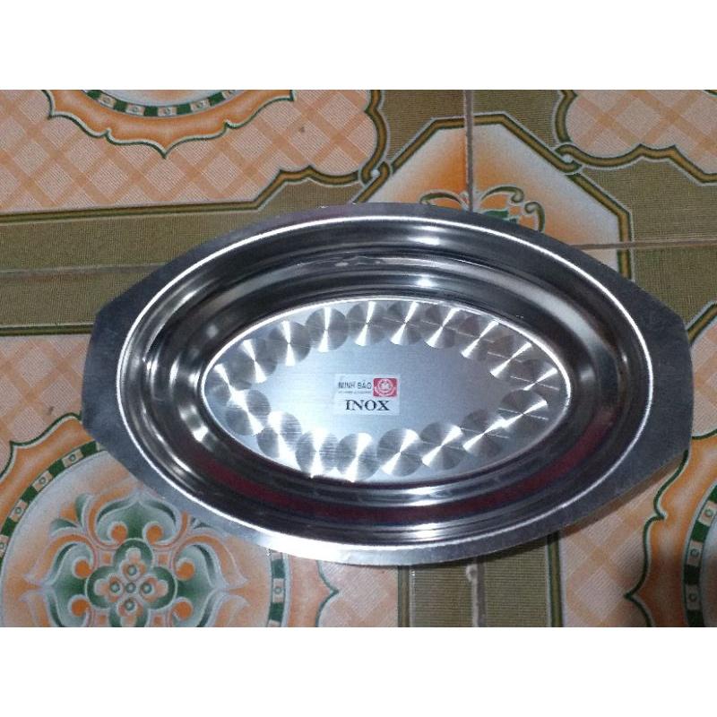 Khay Lẩu Cá Inox - Khay inox đựng đồ ăn- Dĩa bò né , Đĩa hấp cá - Dĩa Hột Xoài Inox 304 cao cấp không gỉ