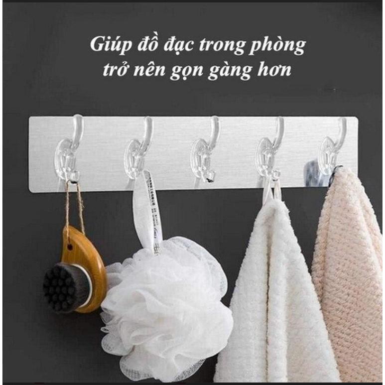 Thanh Treo Đồ Móc Treo Đồ Dán Tường Đa Năng 6 Móc