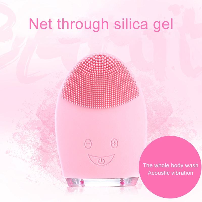 Mini Waterproof Silicone Electric Face Cleansing Brush Portable Facial Washing Machine Skin Care Massage Tool