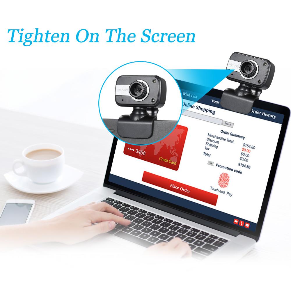 Camera máy tính Web Cam 0.3 Megapixels dạng kẹp, coorngr USB cho PC Laptop