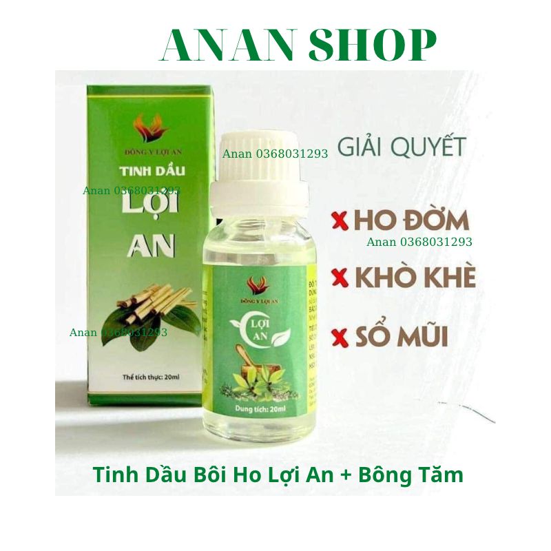 Tinh dầu Lợi An Bôi Ho - Đờm - Khò Khè - Sổ Mũi cho Bé