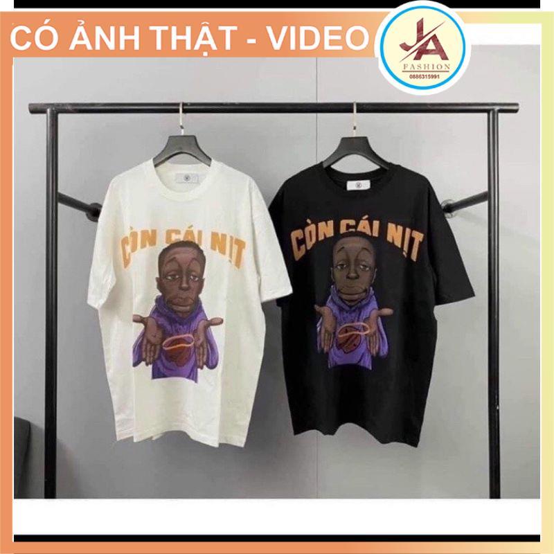 Áo Thun unisex form rộng tay lỡ CÒN CÁI NỊT,áo phông nam nữ hot trend 2021 chất cotton co dãn JASHOP