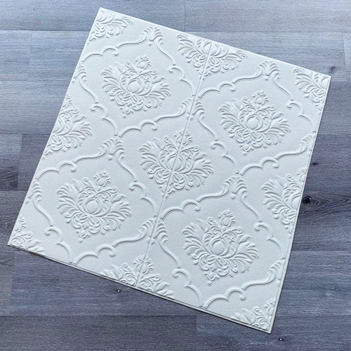 Bộ 5 Tấm Xốp Dán Tường Cổ Điển Hoa Sen Trắng 3D 70x70cm Siêu Đẹp, Sang Trọng, Hàng Loại 1
